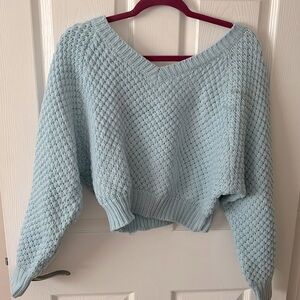 blue chunky cropped Fashion Nova Sweater